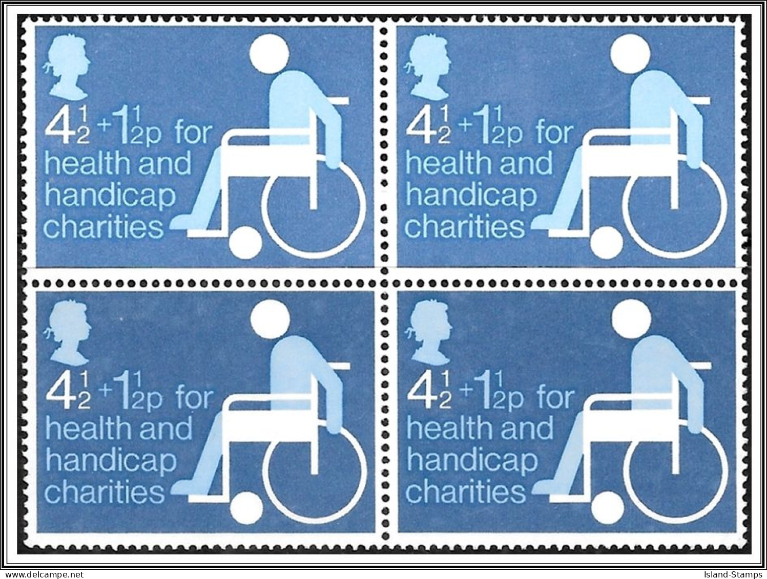 SG970 1975 Health & Handicap Funds Block Of Four Unmounted Mint Hrd2a - Ungebraucht