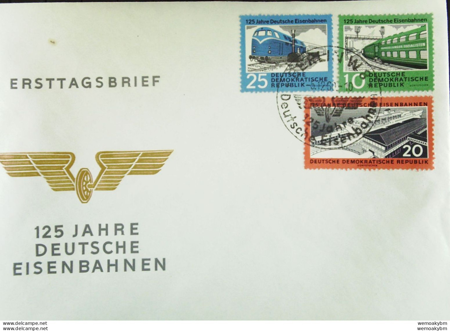 FDC-Brief "125 Jahre Deutsche Eisenbahnen"  Vom 5.12.1960 Knr:  804-806 - Autres & Non Classés