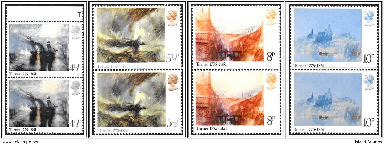 SG971-974 1975 Turner Paintings Pairs Unmounted Mint Hrd2a - Ungebraucht