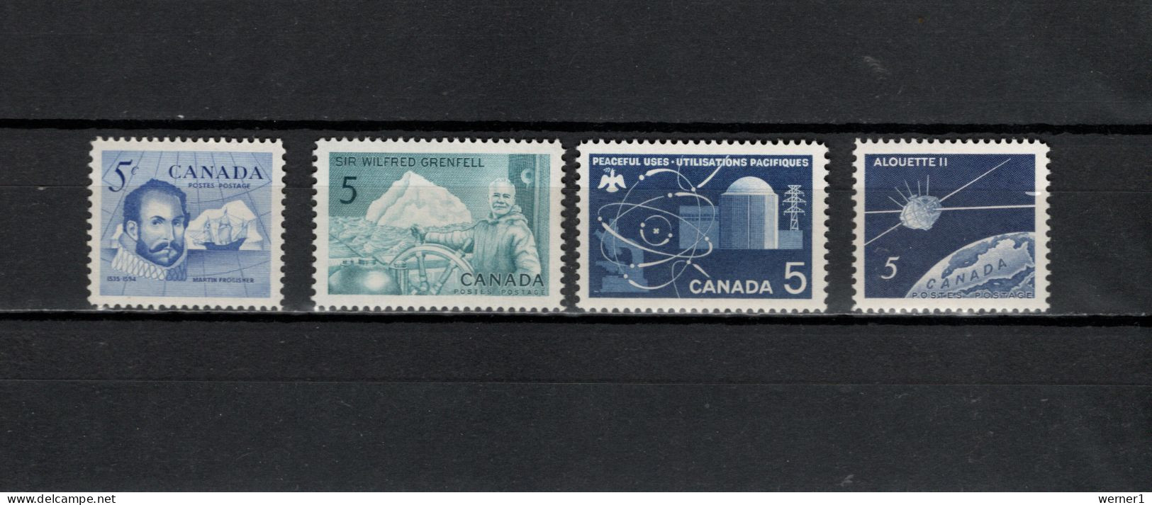 Canada 1963/1966 Space, M. Frobisher, W. Grenfell, Alouette II Satellite, Nuclear Power 4 Stamps MNH - America Del Nord