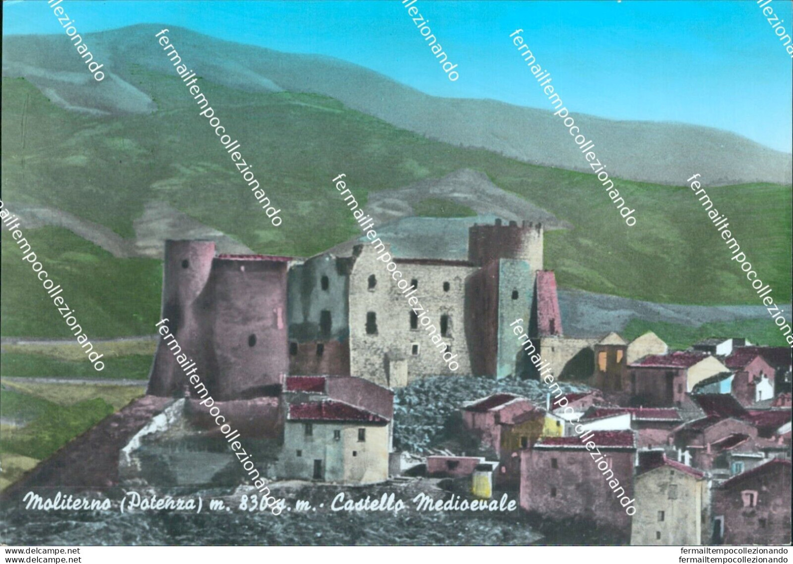 Bi567 Cartolina Moliterno Il Castello Medioevale Provincia Di Potenza - Potenza