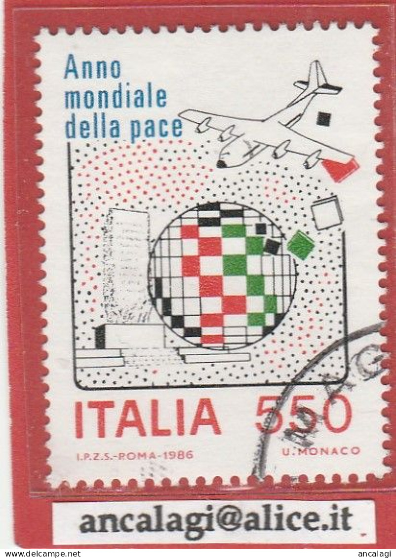 USATI ITALIA 1986 - Ref.0551C "ANNO MONDIALE DELLA PACE" 1 Val. - - 1981-90: Oblitérés