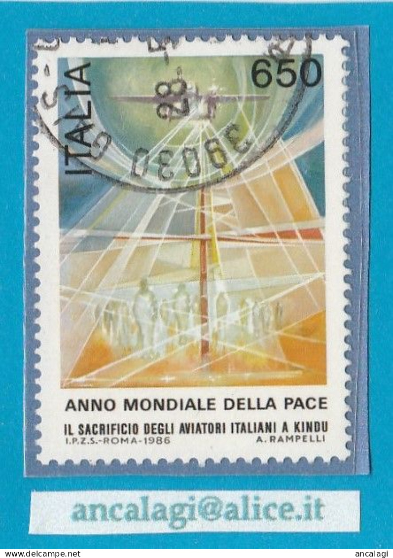 USATI ITALIA 1986 - Ref.0551D "ANNO MONDIALE DELLA PACE" 1 Val. - - 1981-90: Usati