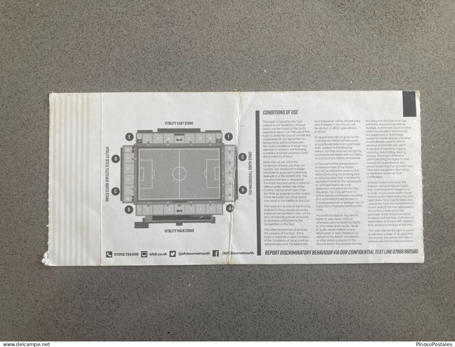 Bournemouth V Queens Park Rangers 2021-22 Match Ticket - Tickets & Toegangskaarten