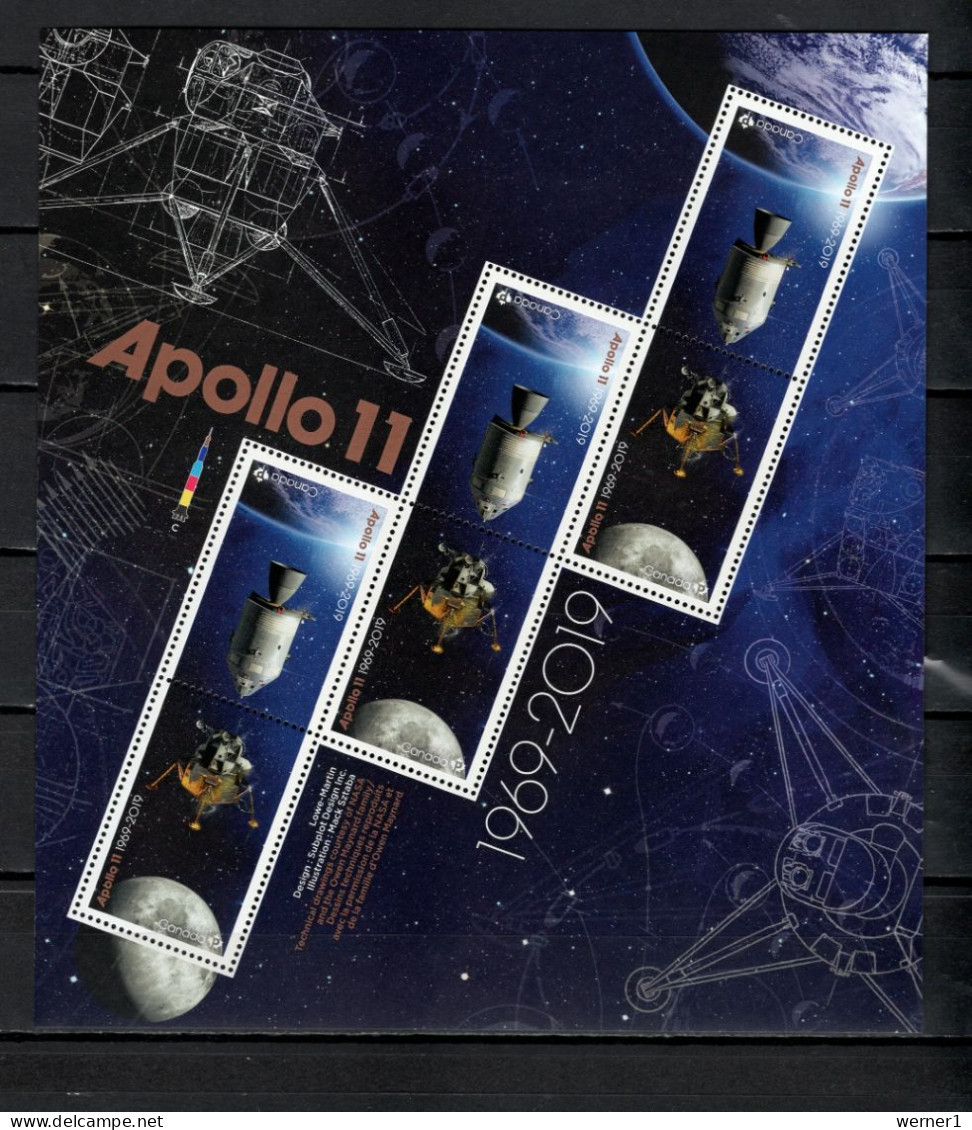 Canada 2019 Space, 50th Anniv. Of Apollo 11 Moonlanding Sheetlet MNH - Amérique Du Nord