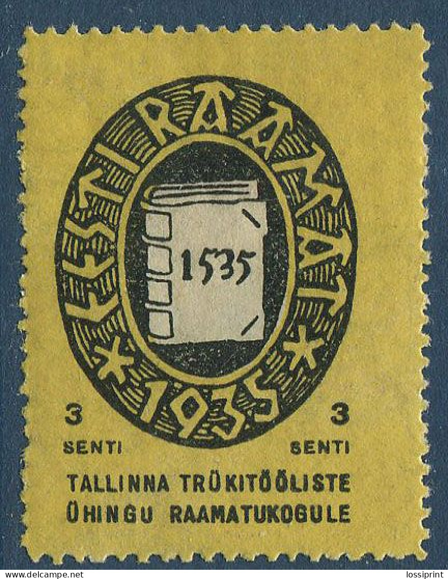 Estonia:Unused Eesti Raamat 1535-1935 3 Cents Coupon, MH - Estonia