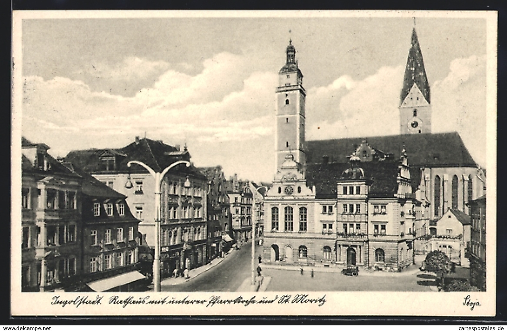 AK Ingolstadt, Teilansicht Mit Rathaus, Unterer Pfarrkirche Und St. Moritz  - Ingolstadt