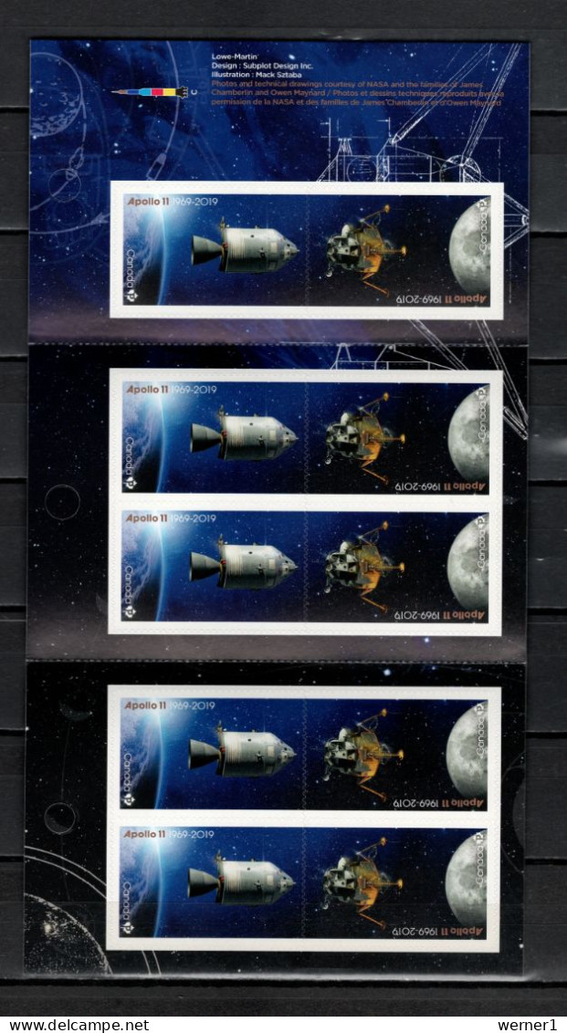 Canada 2019 Space, 50th Anniv. Of Apollo 11 Moonlanding Stamp Booklet MNH - Noord-Amerika