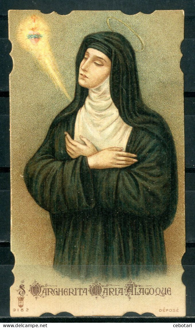 SANTINO - S. Margherita Maria Alacoque - Santino Antico Con Preghiera. - Images Religieuses
