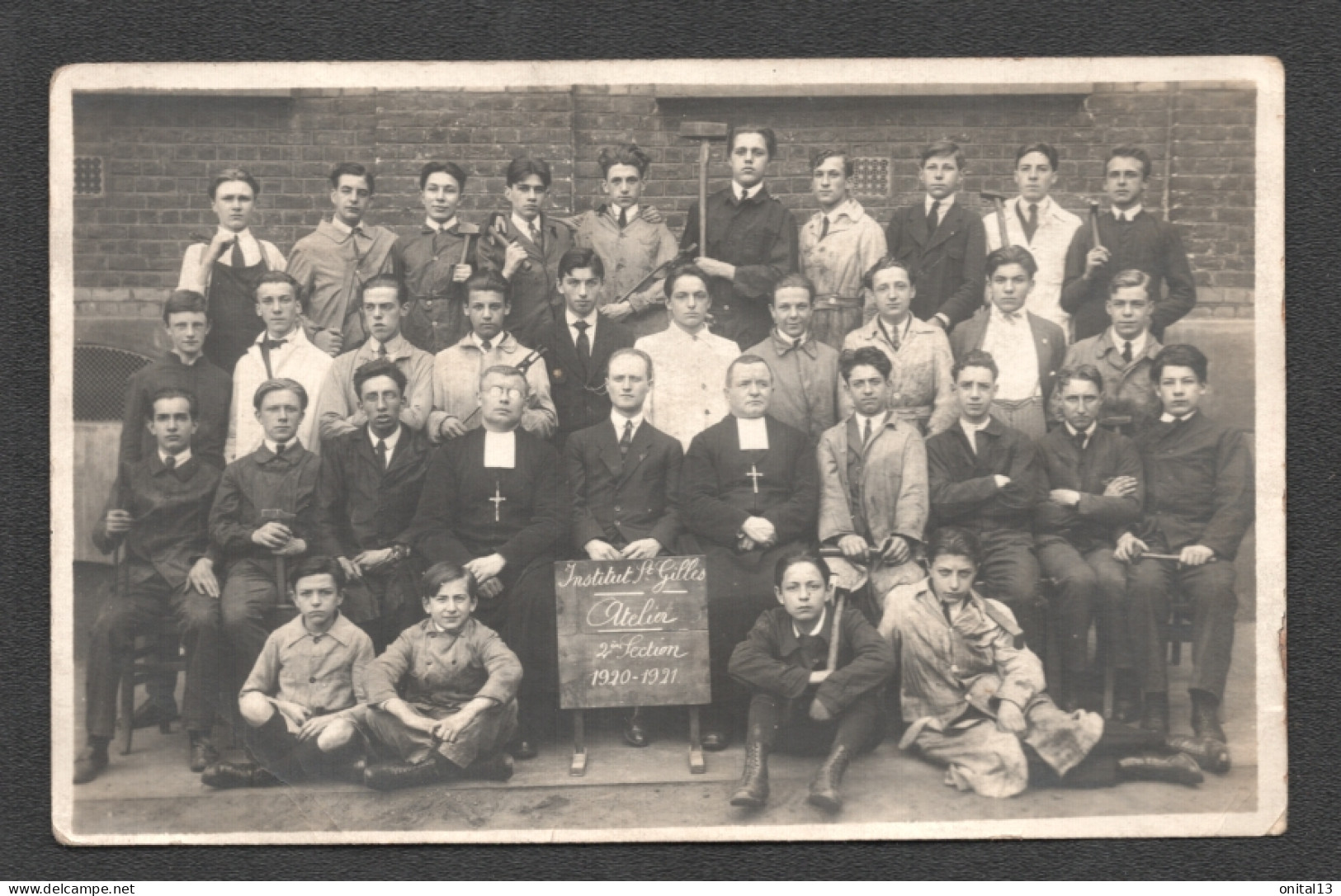 1921 INSTITUT ST GILLES BRUXELLES  / PHOTO DE CLASSE / PHOTOGRAPHE GARET  F53 - Enseignement, Ecoles Et Universités