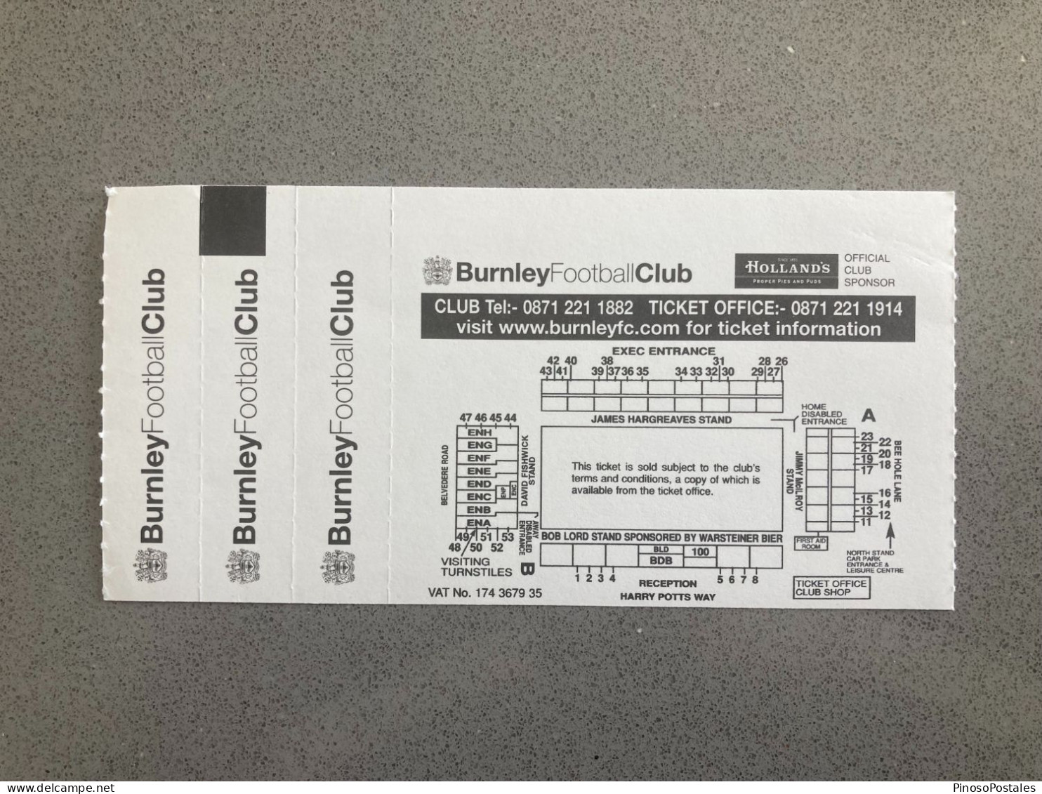 Burnley V Bristol City 2008-09 Match Ticket - Tickets & Toegangskaarten