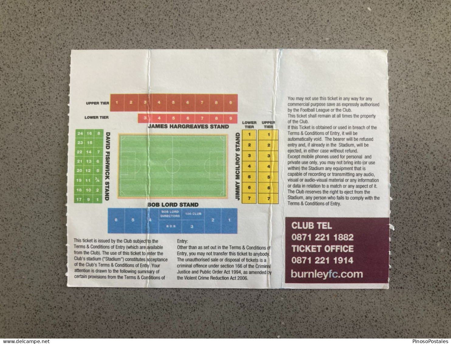 Burnley V Nottingham Forest 2013-14 Match Ticket - Tickets & Toegangskaarten