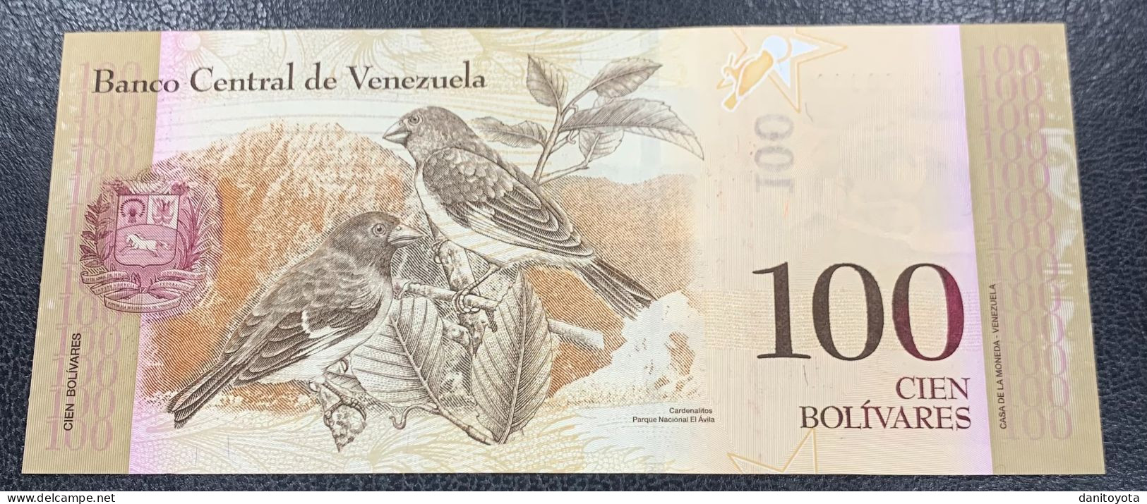 VENEZUELA. 100 BOLIVARES 19 DICIEMBRE 2008. SOBRECARGA "MUESTRA SIN VALOR". - Venezuela