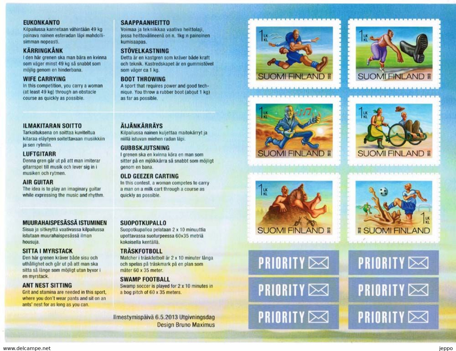 2013 Finland, Finnish Oddity Sports Booklet MNH. - Carnets