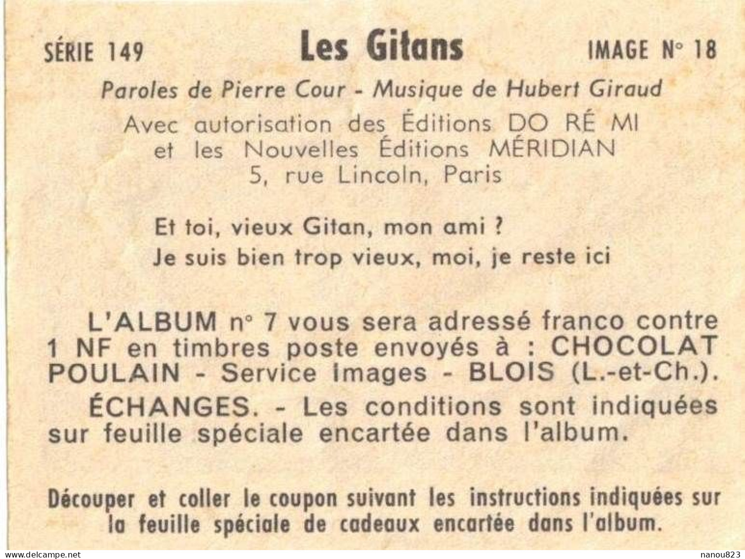 IMAGE CHROMO CHOCOLAT POULAIN Série 149 N° 18 MUSIQUE CHANSON LES GITANS TSIGANES BOHÊME GITAN MANOUCHE FEU DE CAMP - Poulain