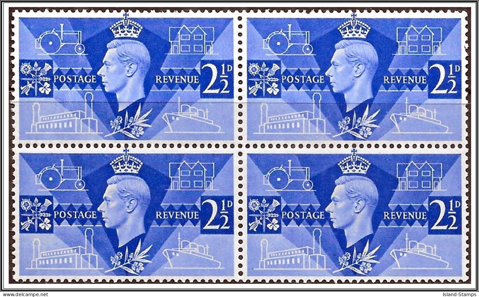 KGVI SG491-492 1946 Victory - Peace Blocks Of Four Unmounted & Mounted Mint - Ongebruikt