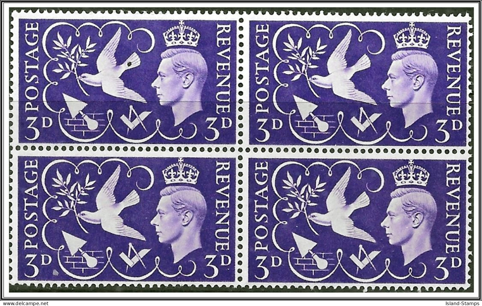 KGVI SG491-492 1946 Victory - Peace Blocks Of Four Unmounted & Mounted Mint - Unused Stamps