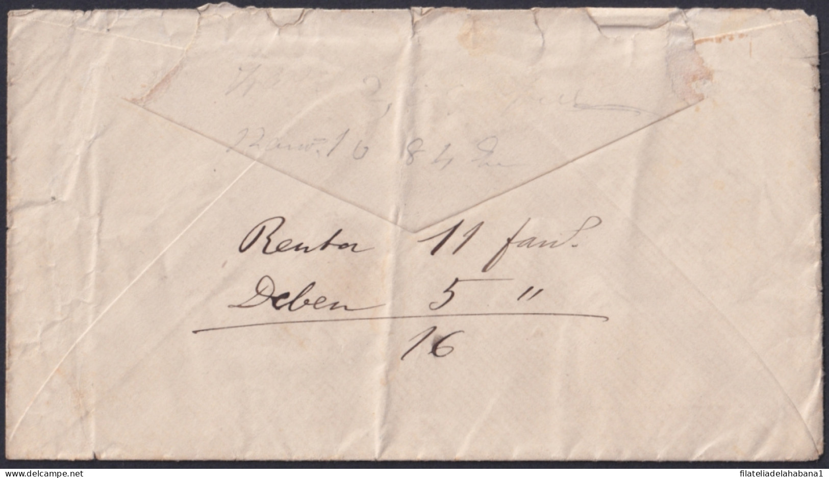 1884-H-86 CUBA 1884 5c COVER MORON TO VIZCAYA LA RESTOSA. POSTMARK WITHOUT DATA.  - Vorphilatelie