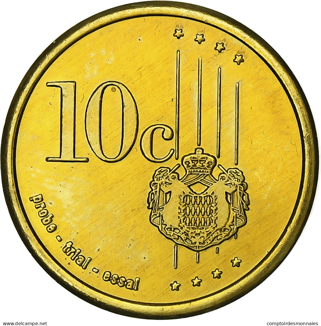 Monaco, 10 Euro Cent, Unofficial Private Coin, 2006, Laiton, SPL+ - Privéproeven