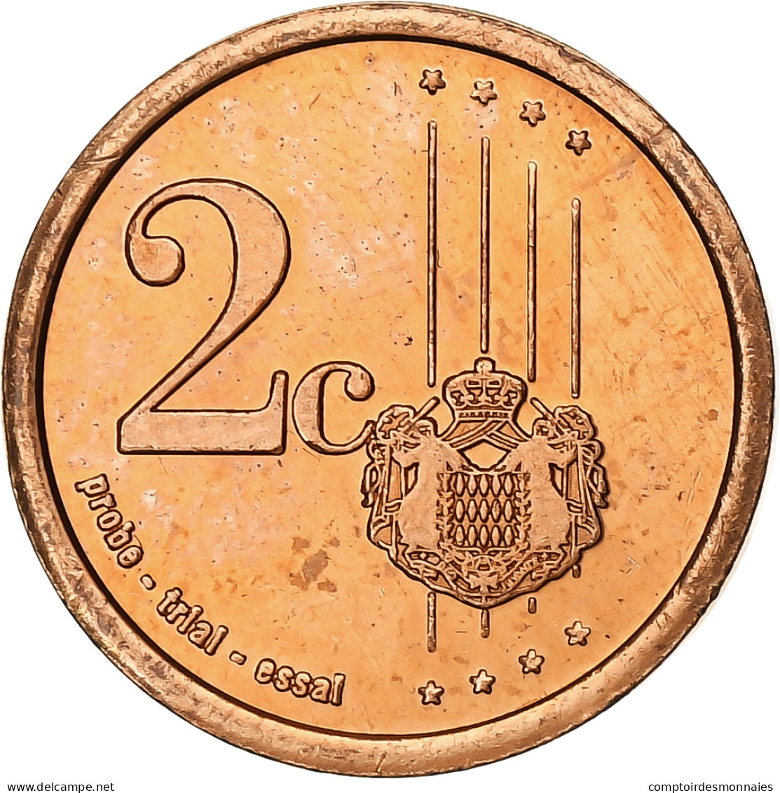 Monaco, 2 Euro Cent, Unofficial Private Coin, 2006, Cuivre Plaqué Acier, SPL+ - Essais Privés / Non-officiels