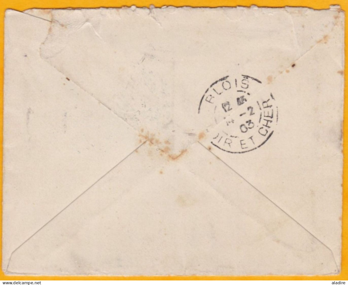 1903 - Corps Expéditionnaire De Chine - Service à La Mer - Enveloppe De Shanghai Vers Blois - Correspondance D'armée - Cartas & Documentos