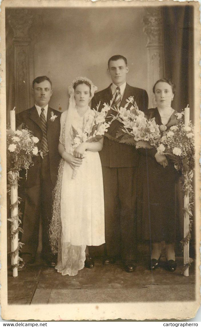 Family Social History Marriage Wedding Souvenir Photo Bride Groom Flower Bouquet - Nozze