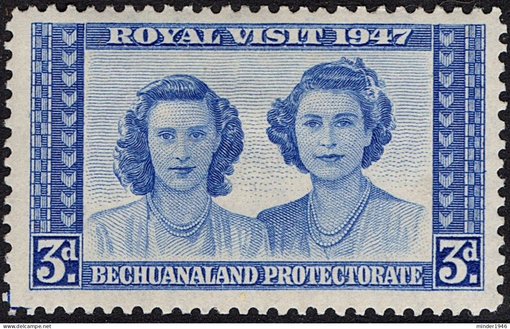 BECHUANALAND PROTECTORATE 1947 KGVI 3d Ultramarine SG134 MH - 1885-1964 Herrschaft Von Bechuanaland