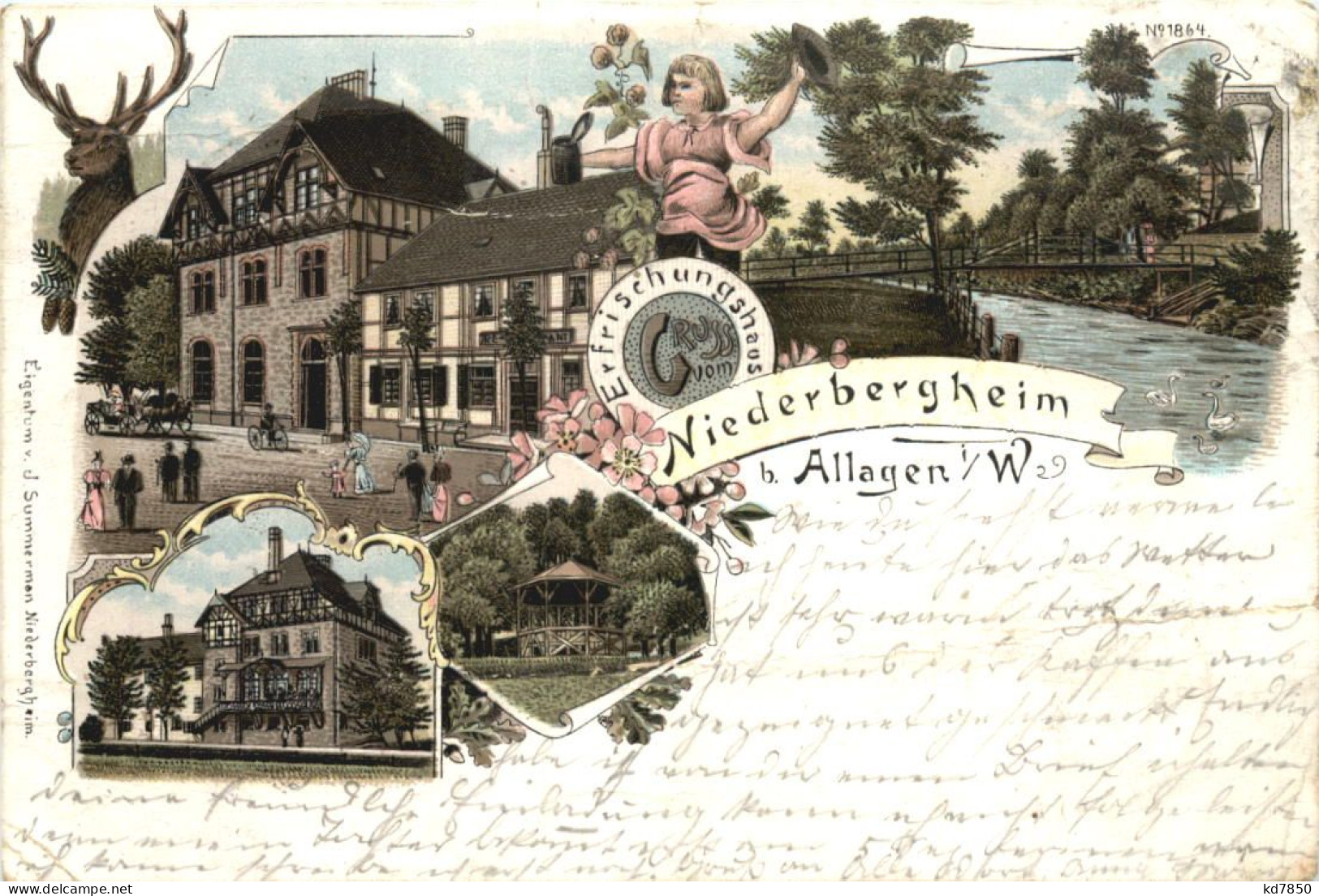 Gruss Vom Niederbergheim Bei Allagen - Litho - Warstein - Warstein