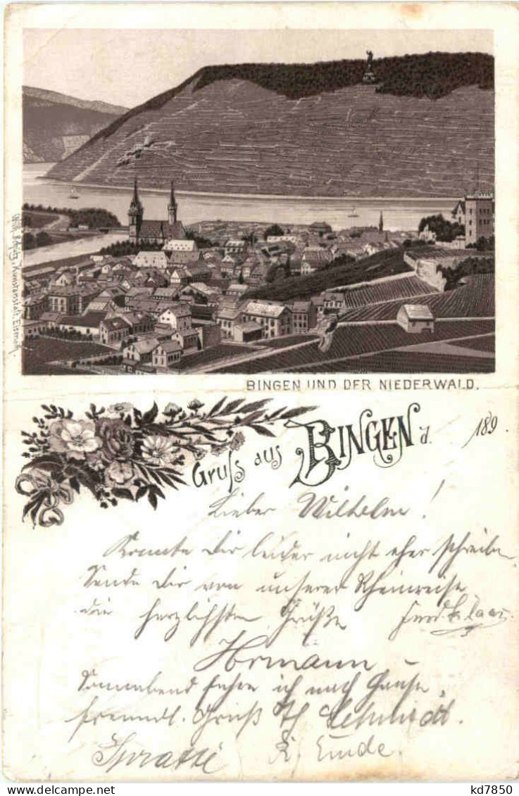 Gruss Aus Bingen - Litho - Bingen