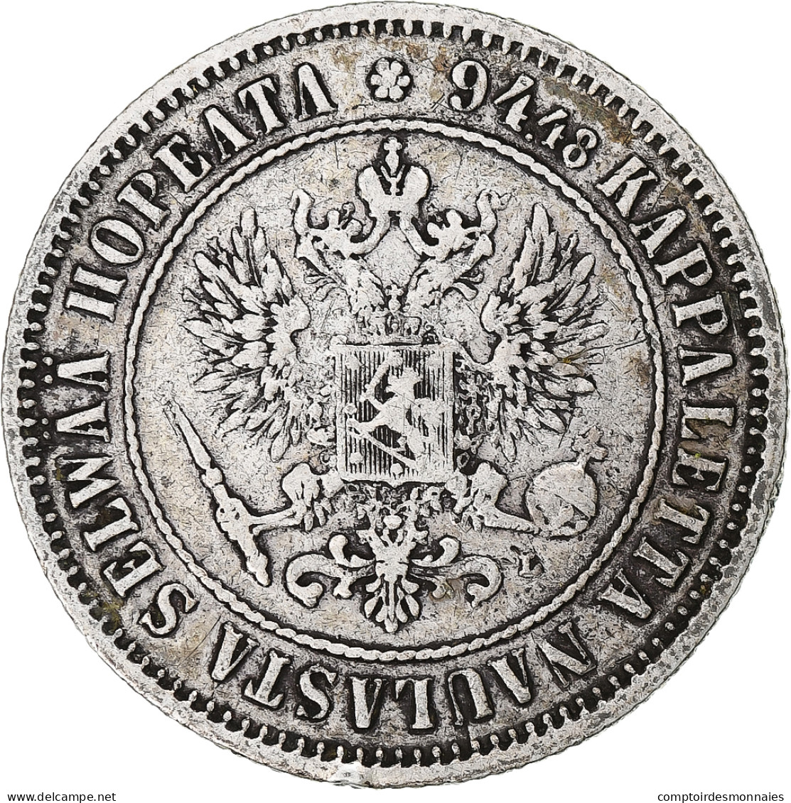 Finlande, Alexander III, Markka, 1892, Helsinki, Argent, TTB, KM:3.2 - Finland