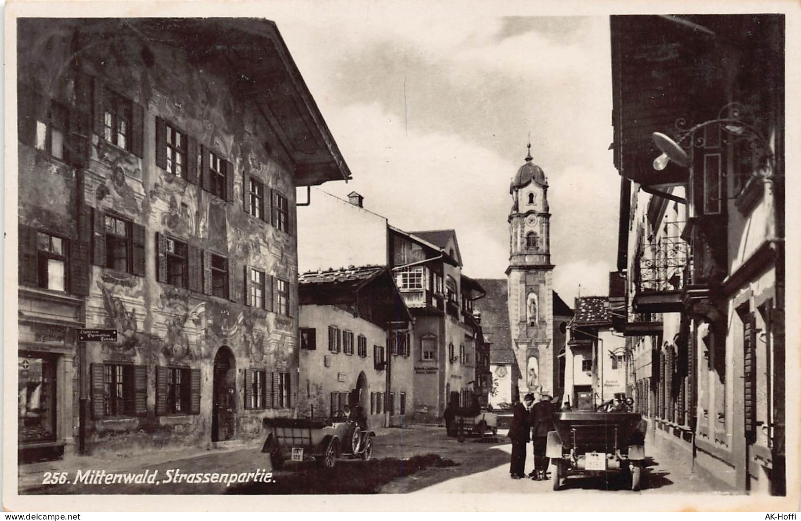 Mittenwald - Obere Marktstrasse Oldtimer Autos Gl.1934 - Mittenwald