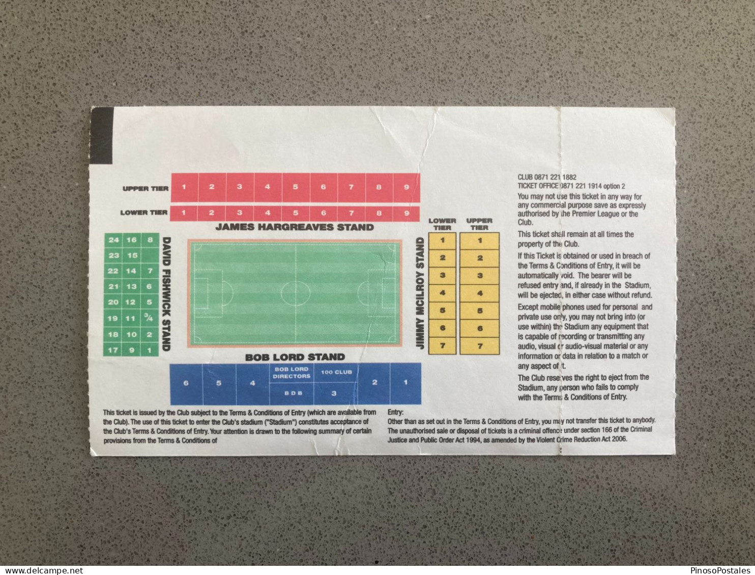 Burnley V Hull City 2014-15 Match Ticket - Tickets D'entrée