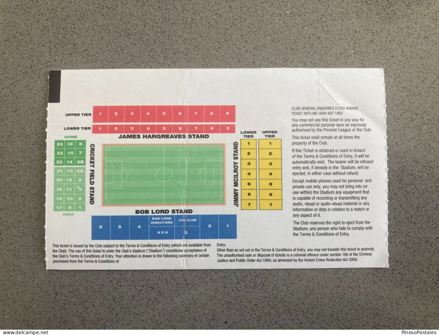 Burnley V Aberdeen 2018-19 Match Ticket - Tickets & Toegangskaarten