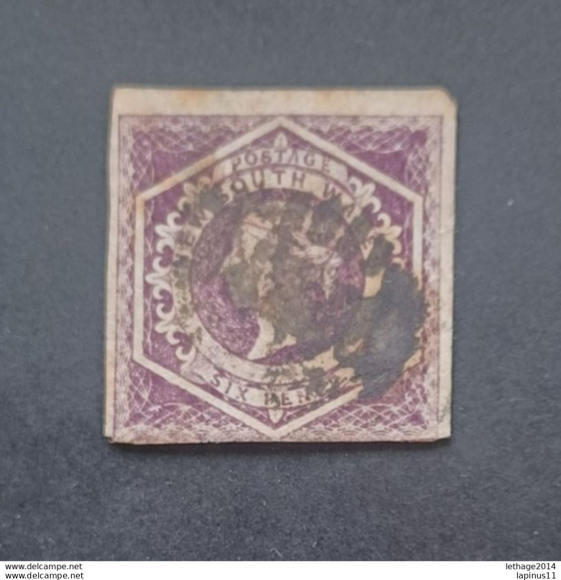 NEW SOUTH WALES AUSTRALIA GALLES 1862 QUEEN VICTORIA CAT GIBBONS N 166 ERROR WMK INVERTED 9 NOT 6 + IMPERF NOT PERF - Gebruikt