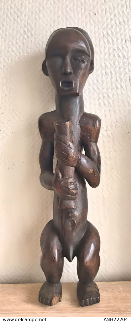 Grande Statue (H: 58cm) En Bois, Gabon, Ethnie Fang - African Art