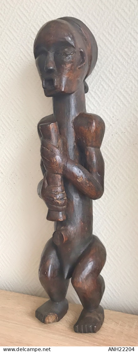 Grande Statue (H: 58cm) En Bois, Gabon, Ethnie Fang - Art Africain