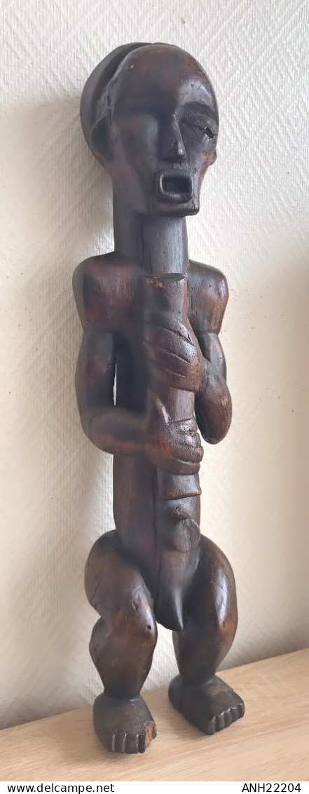 Grande Statue (H: 58cm) En Bois, Gabon, Ethnie Fang - Art Africain