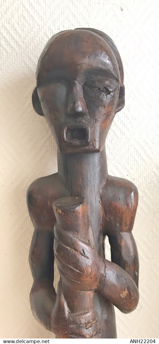 Grande Statue (H: 58cm) En Bois, Gabon, Ethnie Fang - African Art