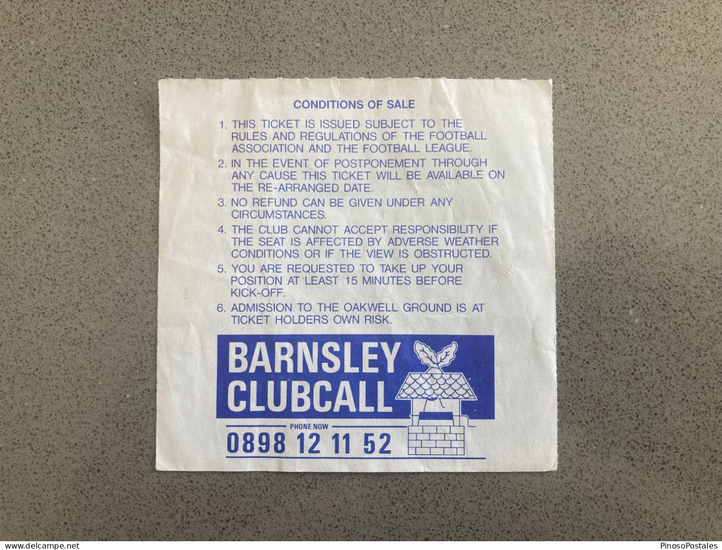 Barnsley V Hull City 1988-89 Match Ticket - Tickets & Toegangskaarten