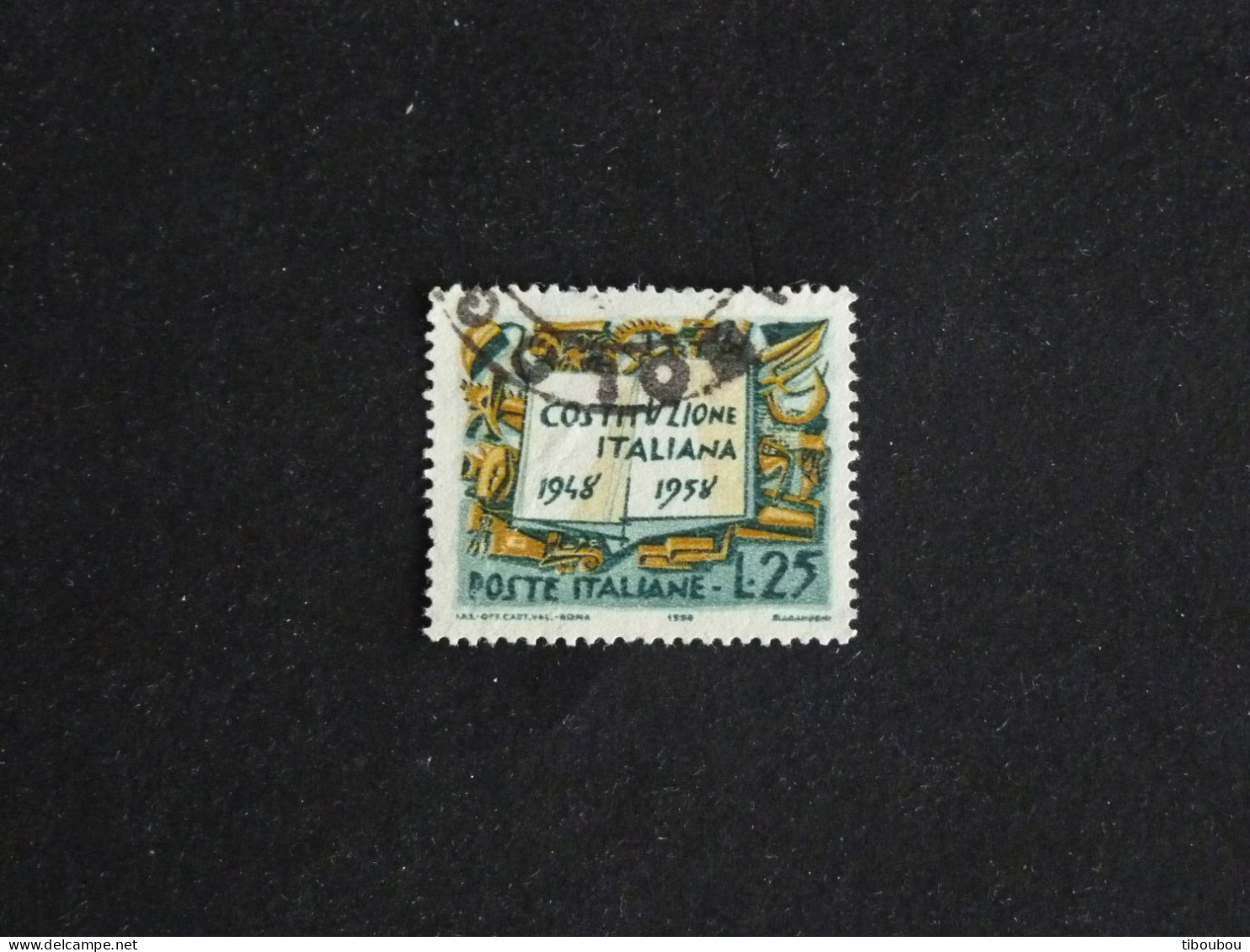 ITALIE ITALIA YT 756 OBLITERE - EMBLEMES CONSTITUTION - 1946-60: Used