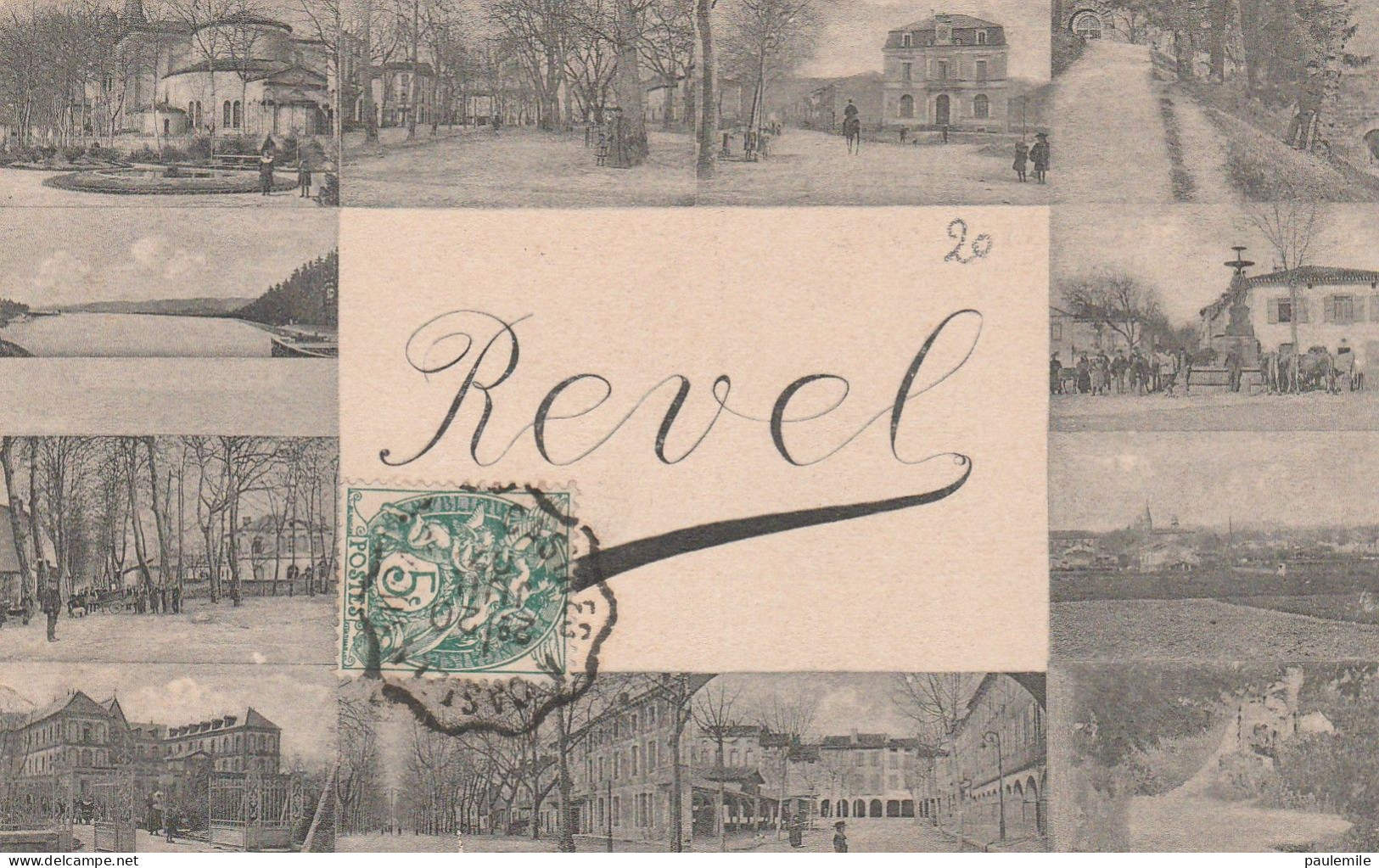 CPA  - SOUVENIR DE REVEL      ECRITE EN 1907     SO 19 - Revel