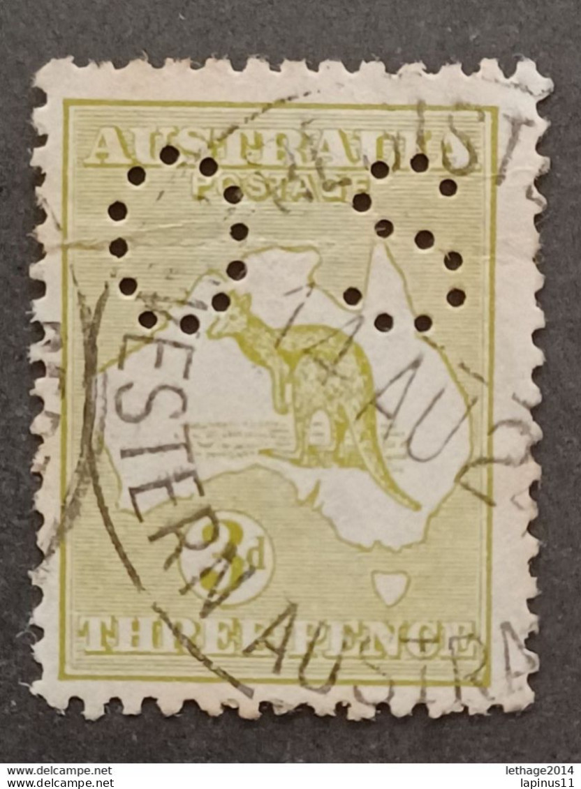 AUSTRALIA 1913 KANGAROO PERFIN SMALL OS - Samoa
