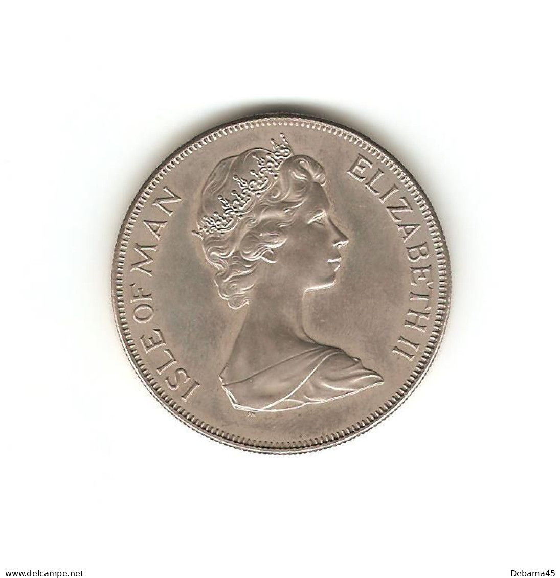 355/ ILE DE MAN : Elizabeth II : 25 Pence 1975 (copper-nickel - 29,39 Grammes) Chat De L'ile De Man - Isla Man