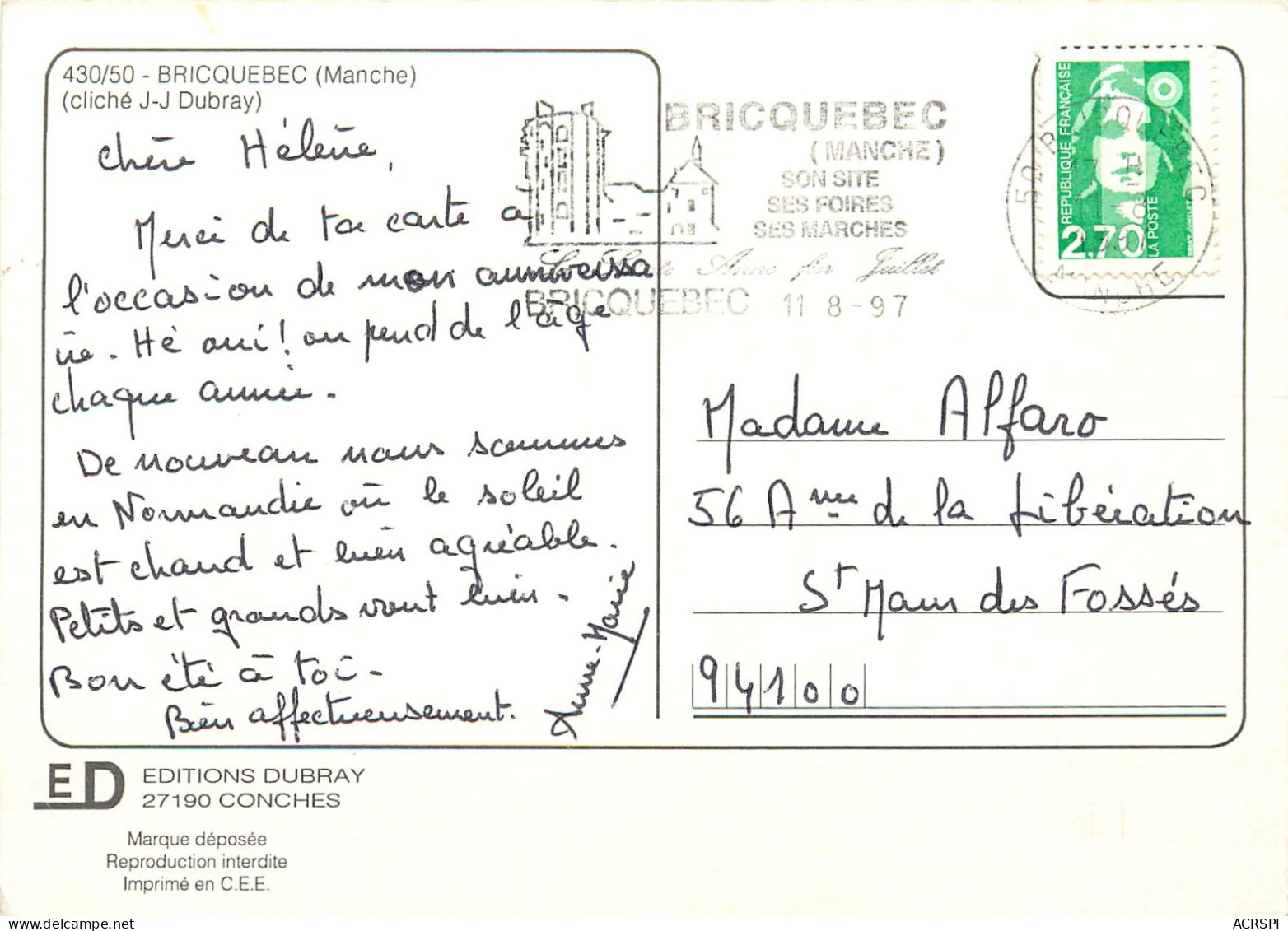 MANCHE Bricquebec   (scan Recto-verso) KEVREN0427 - Bricquebec