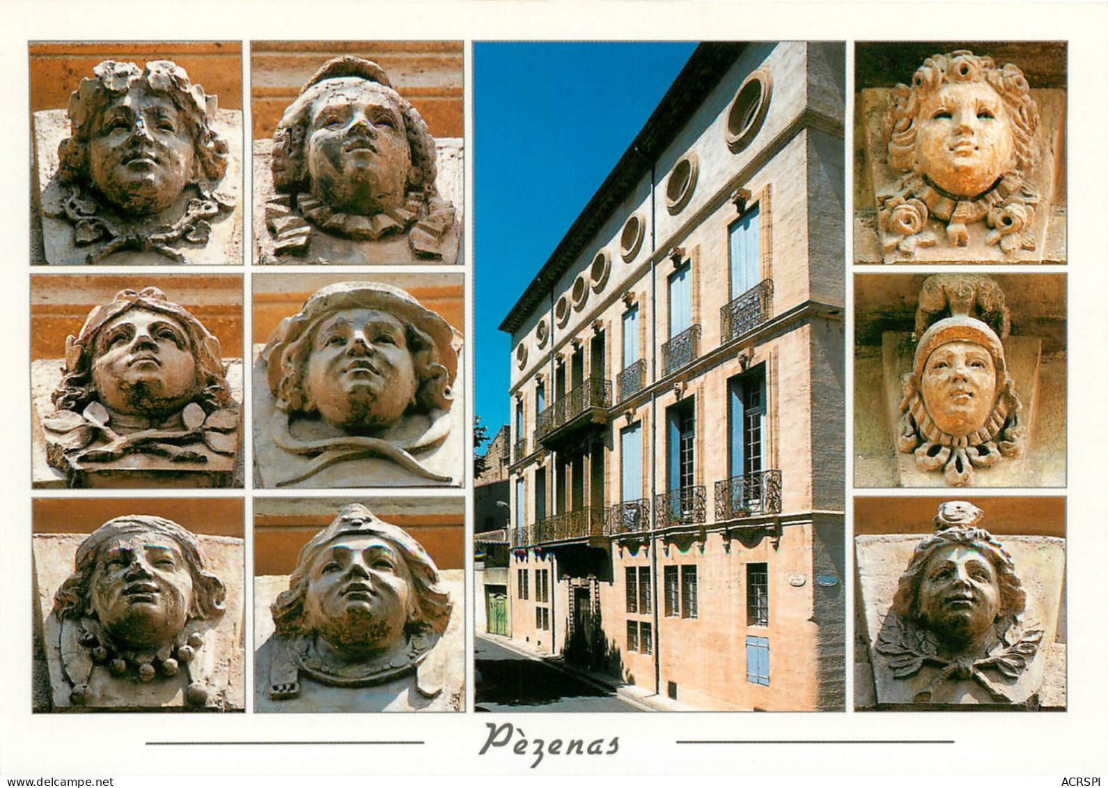 HERAULT PEZENAS Ville De Moliere Agrafes Des Facdes De L'hotel De Malibran(scan Recto-verso) KEVREN0416 - Pezenas