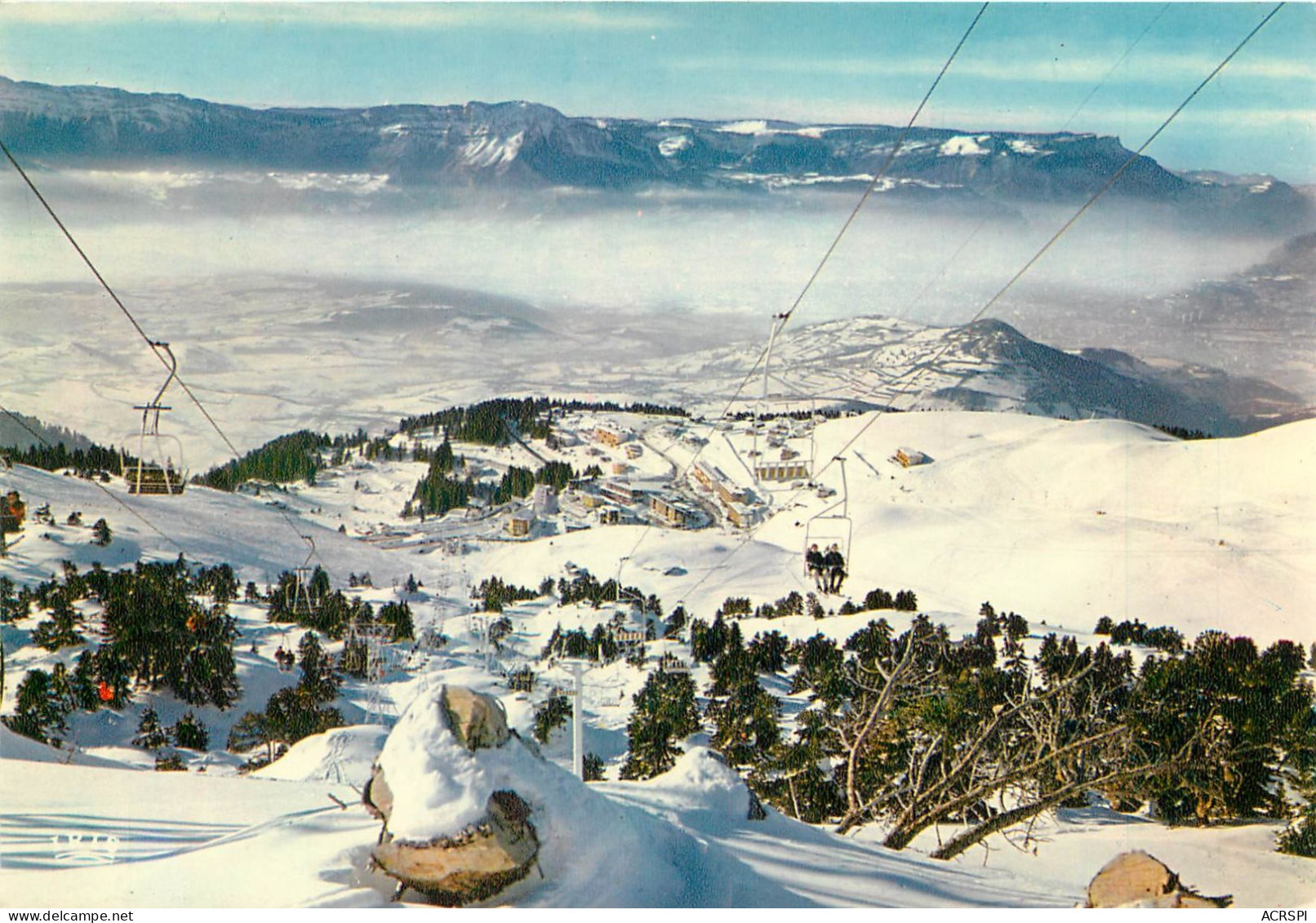 ISERE  CHAMROUSSE VUE ENSEMBLE GABOUREAUX CHAINE DU VERCORS ET GRENOBLE  (scan Recto-verso) KEVREN0406 - Chamrousse