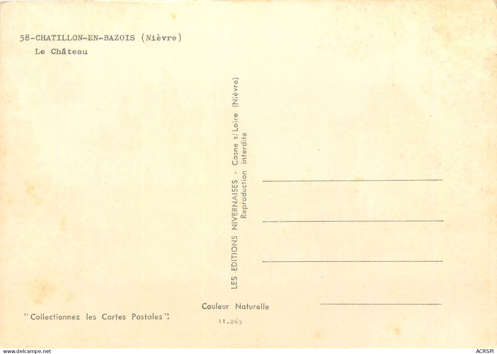 CHATILLON EN BAZOIS LE CHATEAU (scan Recto-verso) KEVREN0447 - Chatillon En Bazois