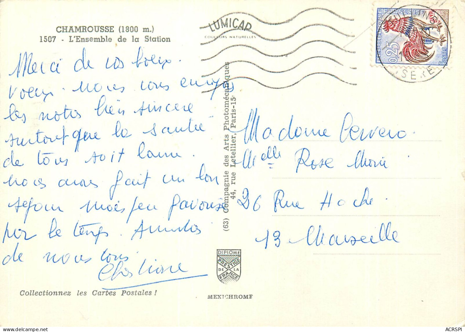 ISERE CHAMROUSSE ENSEMBLE DE LA STATION(scan Recto-verso) KEVREN0478 - Chamrousse