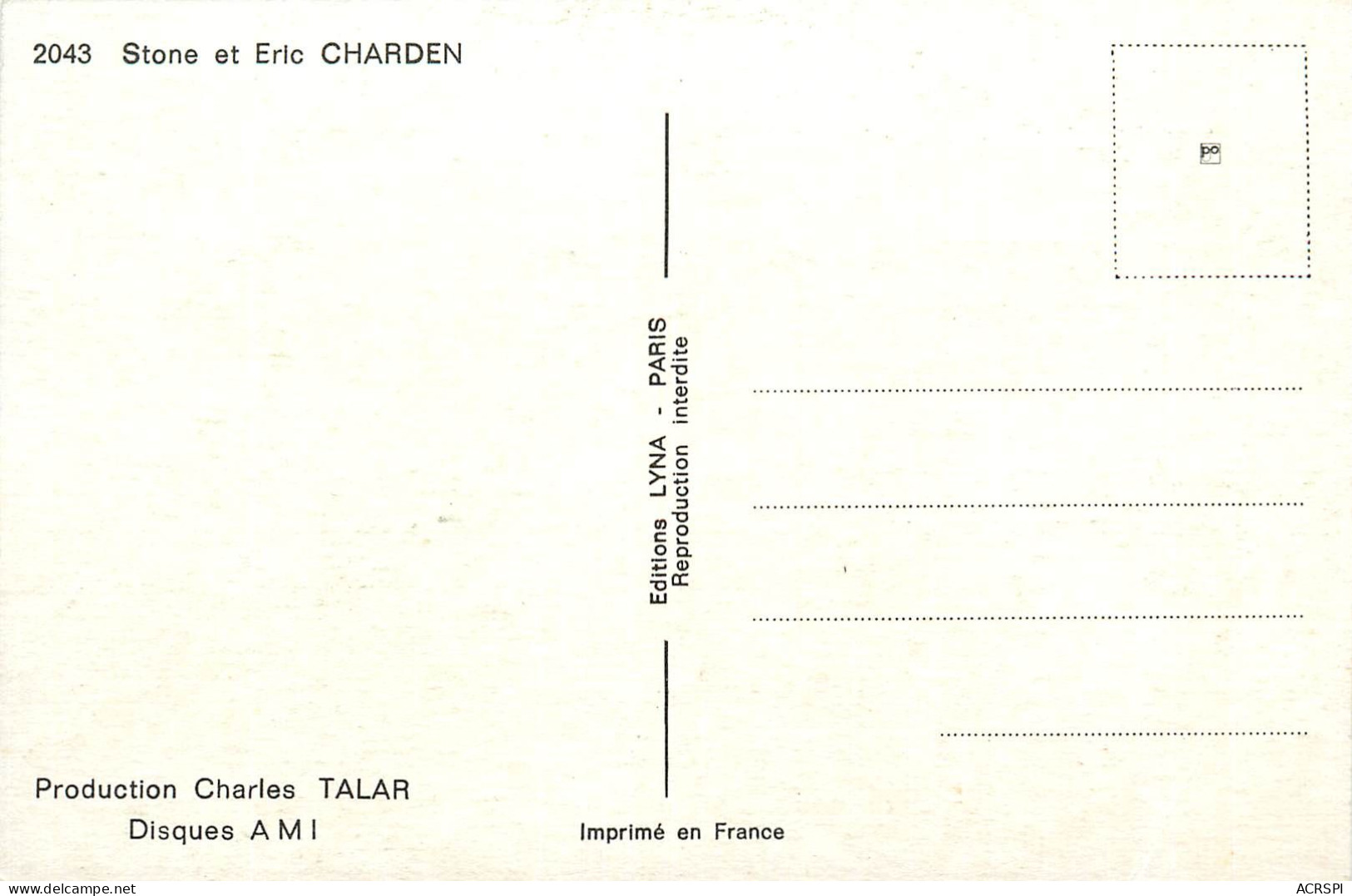 STONE ET  ERIC CHARDEN(scan Recto-verso) KEVREN0469 - Prénoms