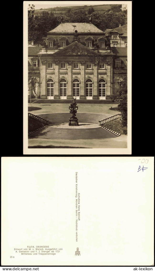 Ansichtskarte Fulda Orangerie 1950 - Fulda